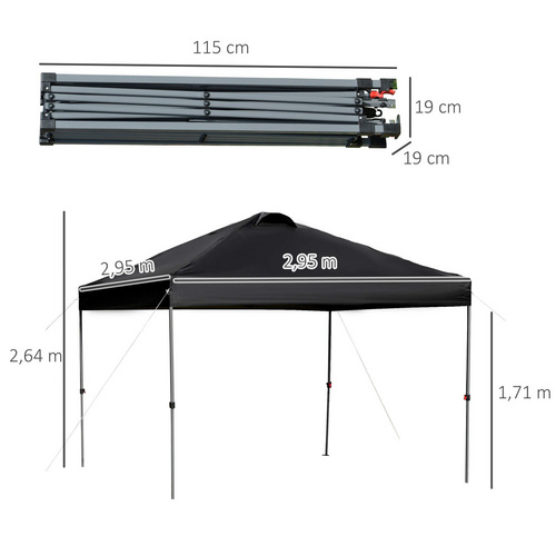 Outsunny Pavillon, Linear-Form, BxT: 300...