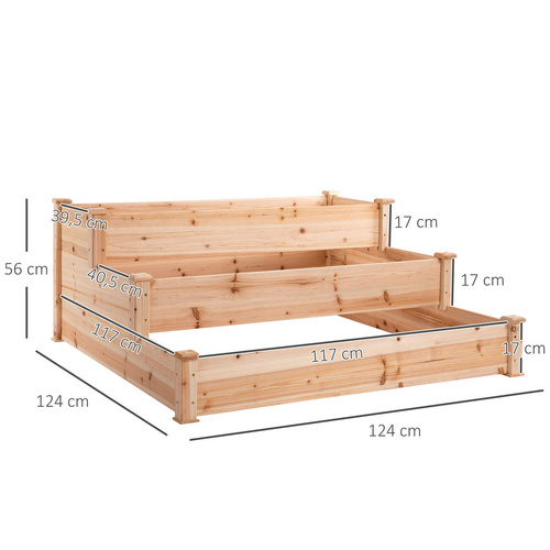 Outsunny Hochbeet, BxH: 124 x 124 cm, Ta...