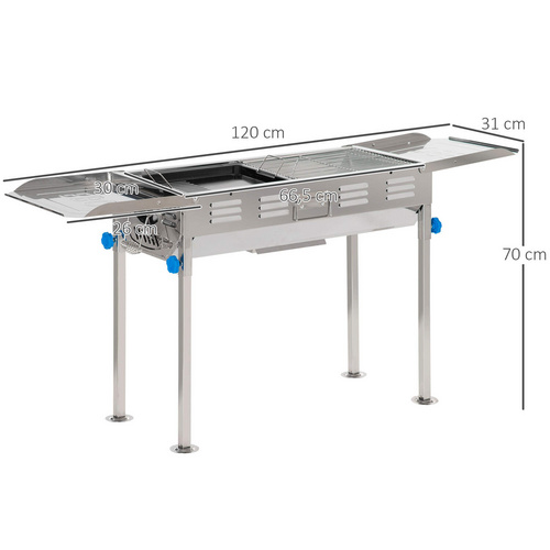 Outsunny Holzkohlegrill, Grillfläche: 6...