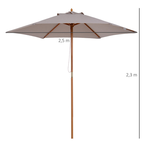 Outsunny Sonnenschirm, Höhe: 230 cm, gr...