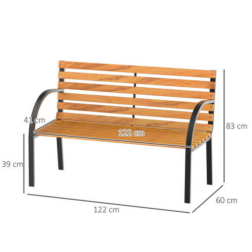 Outsunny Gartenbank, Holz, 2-Sitzer, BxH...