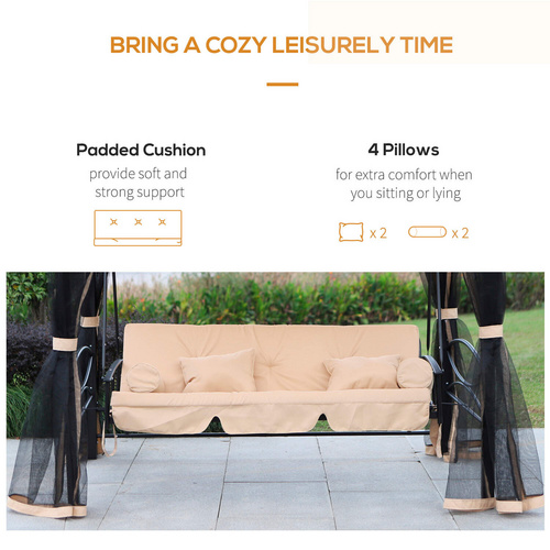 Outsunny Hollywoodschaukel, 3-Sitzer, be... Outsunny Hollywoodschaukel, 3-Sitzer, be...