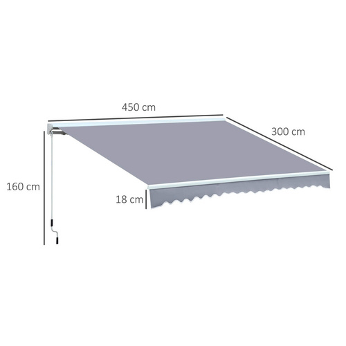 Outsunny Markise, BxL: 450 x 300 cm, Alu...