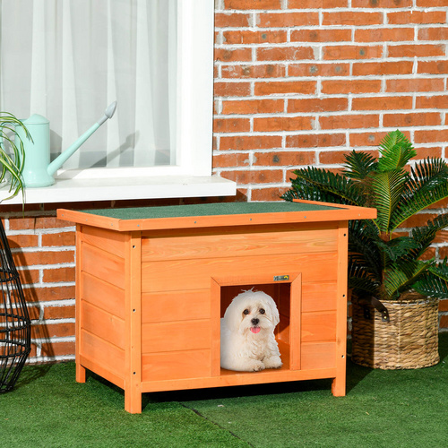 Thumbnail - PawHut Hundehütte, BxHxL: 58 x 58 x 82 cm, Holz - bunt