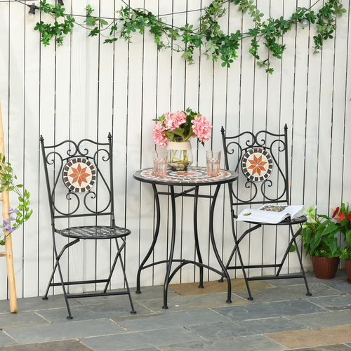 Outsunny Bistro-Set, Metall, 3-teilig - ...