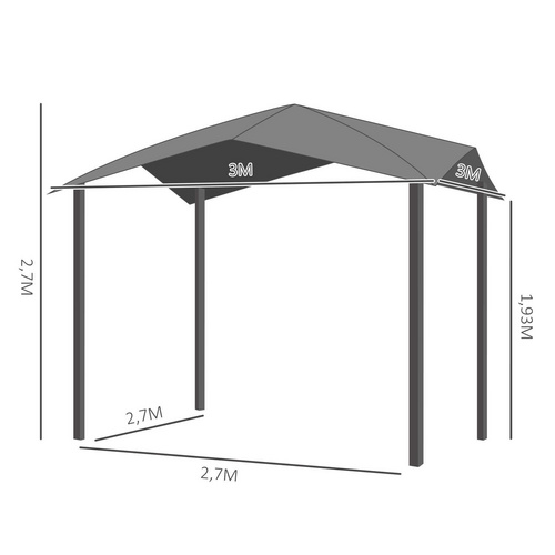 Outsunny Pavillon, BxHxT: 300 x 260 x 30...