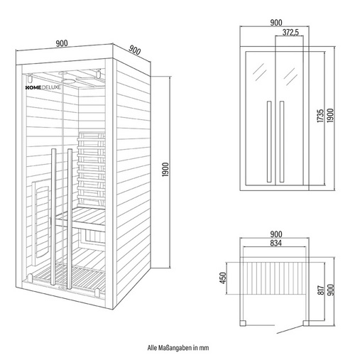 Thumbnail - HOME DELUXE Infrarotkabine »SONORA S«, BxHxT: 90 x 190 x 90 cm, Hemlock-Tannenholz - beige