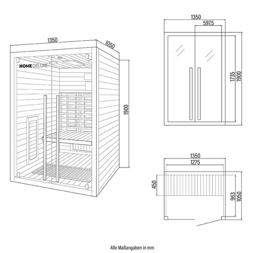Thumbnail - HOME DELUXE Infrarotkabine »SONORA M«, BxHxT: 135 x 190 x 105 cm, Hemlock-Tannenholz - beige