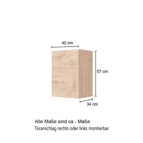 Thumbnail - HELD MÖBEL Hängeschrank »Bologna«, BxHxT: 40 x 57 x 34 cm, Holzwerkstoff - grau
