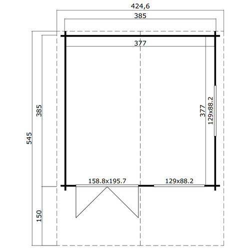 Mr. GARDENER Ferienhaus »England«, Holz, BxHxT: 385 x 245 x 545 cm (Außenmaße) - rot |  Fichte  |  14,21 m²