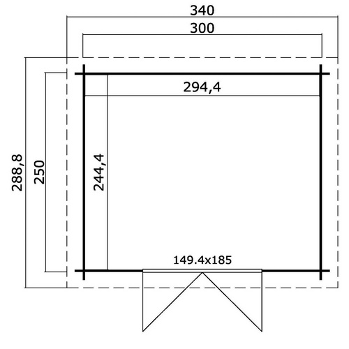 Mr. GARDENER Gartenhaus »Malta«, Holz, BxHxT: 300 x 211 x 290 cm (Außenmaße) - rot |  Fichte  |  7,2 m²