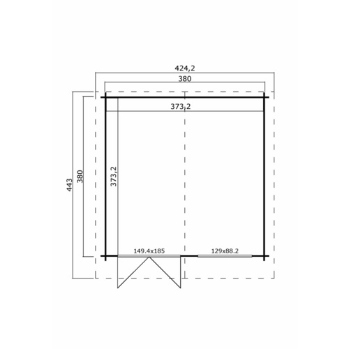 Mr. GARDENER Gartenhaus »Isar«, Holz, BxHxT: 424,2 x 245 x 443 cm (Außenmaße) - grau |  Fichte  |  13,93 m²