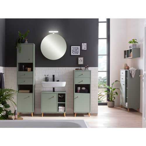 Thumbnail - SCHILDMEYER Spiegelschrank »Bjarne«, BxHxT: 65 x 68,3 x 16 cm, grün, LED 392 lm - gruen