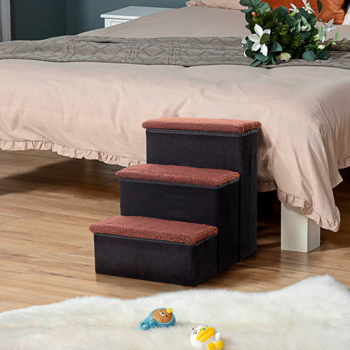 Thumbnail - PawHut Tiertreppe, Holzwerkstoff, Länge: 40 cm - schwarz