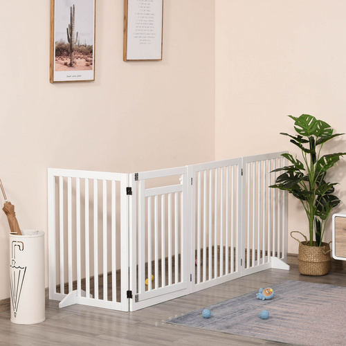 Thumbnail - PawHut Schutzgitter, BxHxT: 1,8 x 81 x 240 cm, Mitteldichte Faserplatte (MDF) - weiss