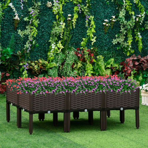 Thumbnail - Outsunny Hochbeet, BxH: 40 x 40 cm, PP-Kunststoff - braun