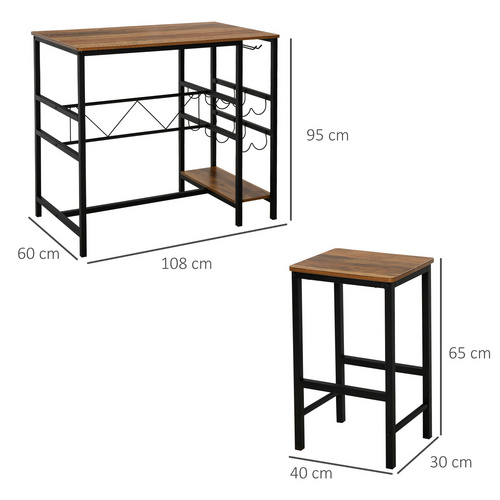 Thumbnail - HOMCOM Bar-Set, BxH: 60 x 95 cm, eckig - bunt