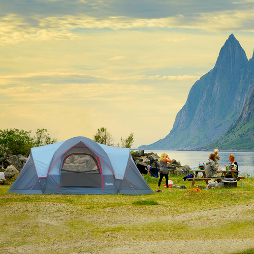 Thumbnail - Outsunny Zelt, Für: 6, dunkelgrau/hellgrau - bunt