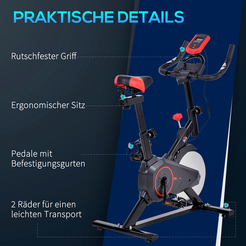 Thumbnail - HOMCOM Fahrradtrainer, schwarz/rot, BxHxL: 46 x 114 x 85 cm