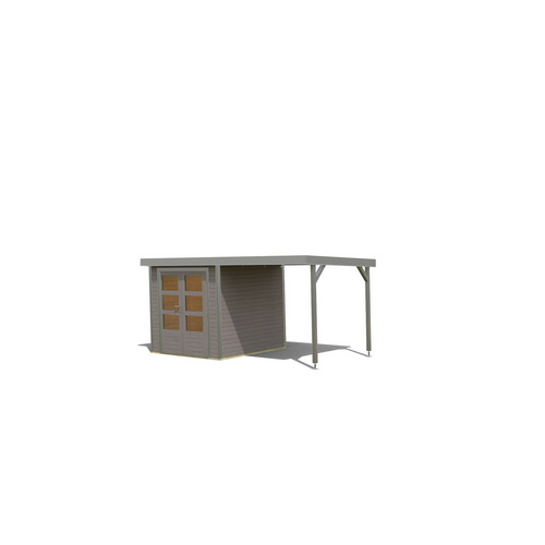 Thumbnail - KARIBU Gartenhaus »Osterby 2 D«, BxHxT: 456 x 208,5 x 213 cm (Außenmaße inkl. Dachüberstand), Wandstärke 19 mm - grau