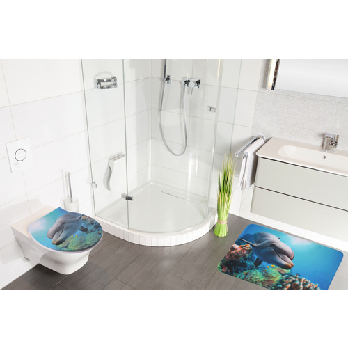 Thumbnail - Sanilo WC-Sitz, BxL: 37,7 x 47 cm, Flat Delphin - blau