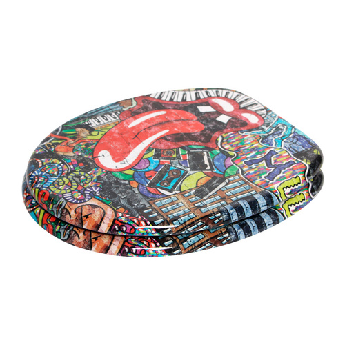 Thumbnail - Sanilo WC-Sitz, BxL: 37,7 x 47 cm, Graffiti - rot