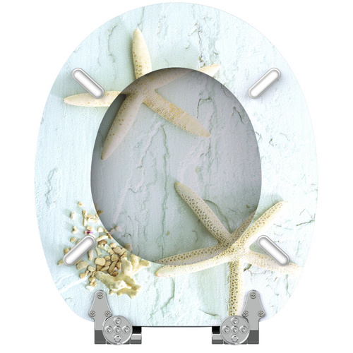 Thumbnail - Sanilo WC-Sitz, BxL: 37,7 x 47 cm, Seestern - grau