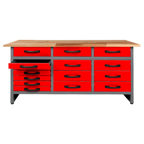 Thumbnail - Ondis24 Werkbank, Konny 160 cm Rot-Grau