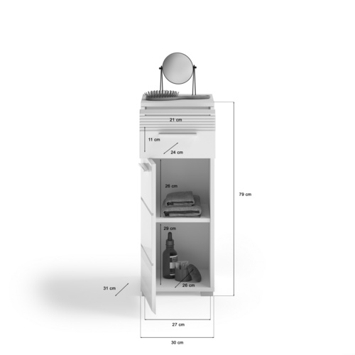 Thumbnail - xonox.home Standschrank »Linus«, BxHxT: 30 x 79 x 31 cm - braun
