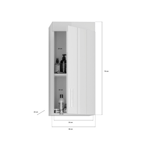 Thumbnail - xonox.home Hängeschrank »Snow«, BxHxT: 36 x 79 x 24 cm - braun