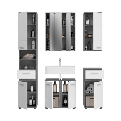 Thumbnail - xonox.home Badmöbel-Set »Blake«, 5-teilig - silberfarben