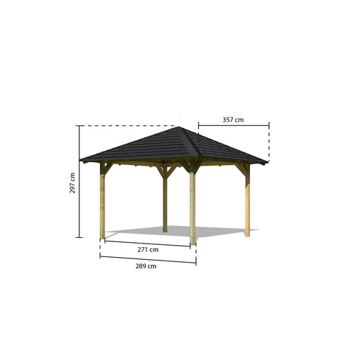 Thumbnail - KARIBU Pavillon-Set »Cordoba«, Walmdach, viereckig, BxHxT: 357 x 200 x 357 cm - braun
