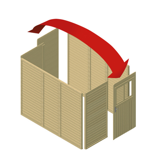 Thumbnail - KARIBU Geräteraum, holzfarben, (BxT): 274 x 204 cm - braun