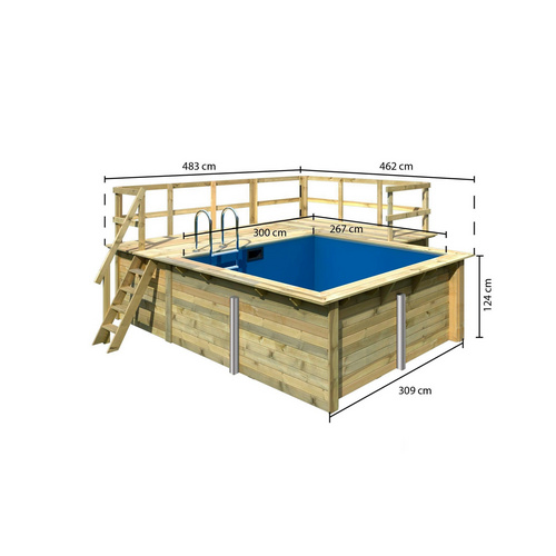 Thumbnail - KARIBU Pool, beige, 8800 l