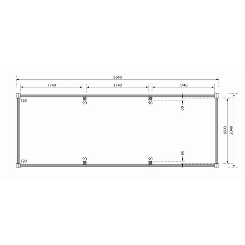 Thumbnail - KARIBU Geräteraum, holzfarben, (BxT): 564 x 204 cm - braun