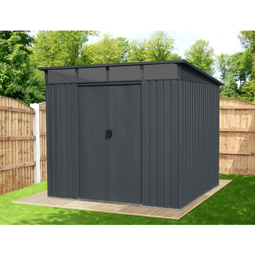 Mr. GARDENER Gerätehaus, anthrazit, Außenmaß BxHxT: 239 x 202 x 193 cm - schwarz