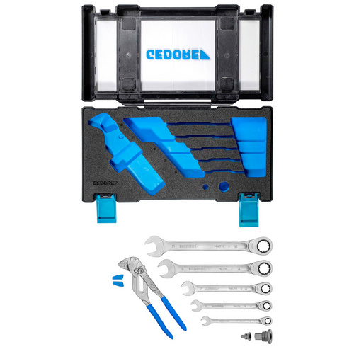 Thumbnail - GEDORE Ratschenschlüssel-Satz »7 RA 183«, m.Zangenschlüssel - silberfarben