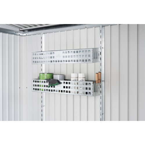 BIOHORT Aufbewahrungskorb, BxHxT: 72 x 11 x 16 cm, für Gerätehäuser und Geräteschrank, 2 Stück, grau