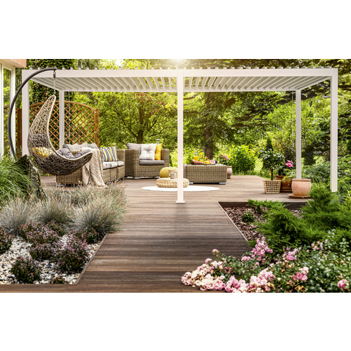 Mr. GARDENER Pergola »Deluxe 111«, Höhe: 250 cm, weiß, pulverbeschichtet – weiss