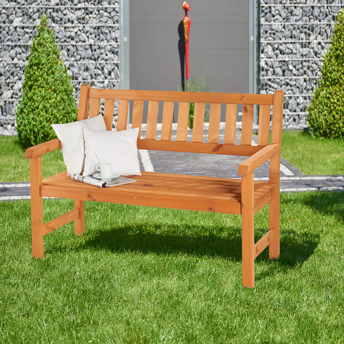 Wilk Gartenbank »Borkum«, BxTxH: 125 x 71 x 91 cm, wetterbeständig gebeiztes Kiefernholz - beige