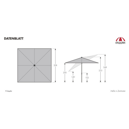Thumbnail - derby® Sonnenschirm »Basic Push up«, BxHxL: 14 x 253 x 208cm, abknickbar, Sonnenschutzfaktor: 50+ - beige