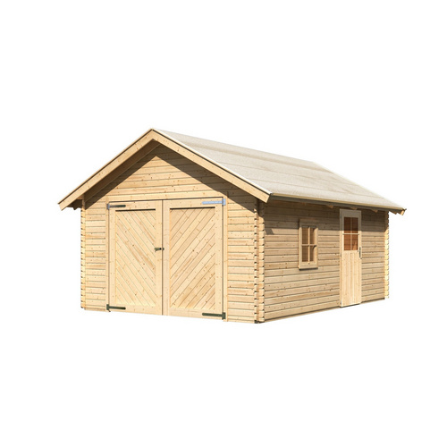 Karibu Garage Blockhausgarage 38 mm natur naturbelassen - Image 3