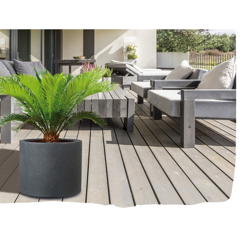 Thumbnail - Pflanzgefäß »Roma«, 30 x 24,3 cm (ØxH), Kunststoff, granitschwarz - grau