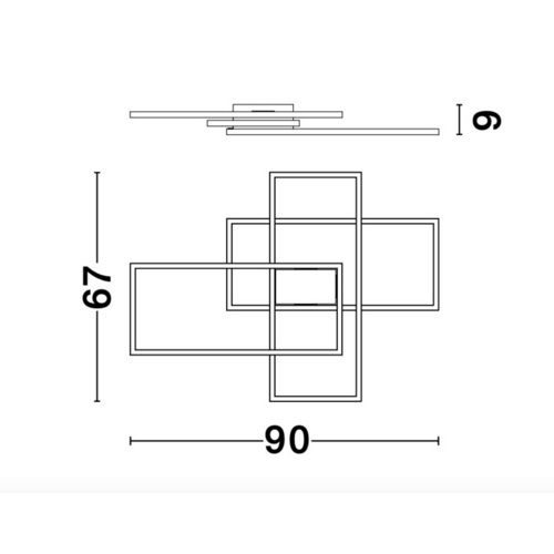Thumbnail - NOVA LUCE Deckenleuchte »Bilbao«, LED, 55 W, Höhe: 9 cm, schwarz