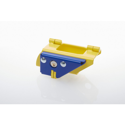 Thumbnail - Anhänger-Diebstahlsicherung, 20 x 11,5 x 10,5 cm, gelb,blau