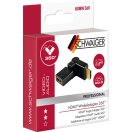 Adapter, HDMI-Adapter 360 Grad Rotation schwarz