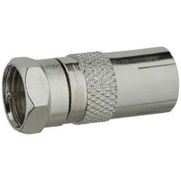 Adapter, Silber, Metall, Kabel mit IEC-Stecker und F-Buchse