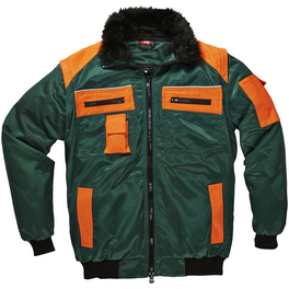Allroundblouson, grün/orange, Polyester/Baumwolle, Gr. L