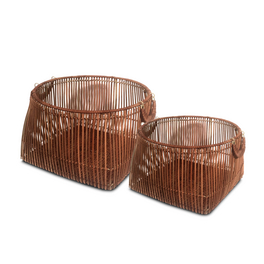 Aufbewahrungskorb, Rattan, braun