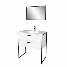 Badmöbel-Set, B: 80 cm, inkl. Armatur, Sanitärkeramik-Becken